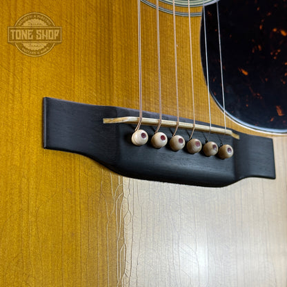 Bridge on Martin Custom Shop 37 D-28 Authentic Brazilian Rosewood Stage 1 Aging.