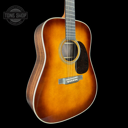 Front angle of Martin Custom Shop 28 Style Dread Adirondack/WEIR Ambertone.