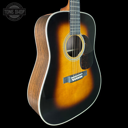 Front angle of Martin Custom Shop Shop Dread Adirondack/WEIR 1935 Sunburst.