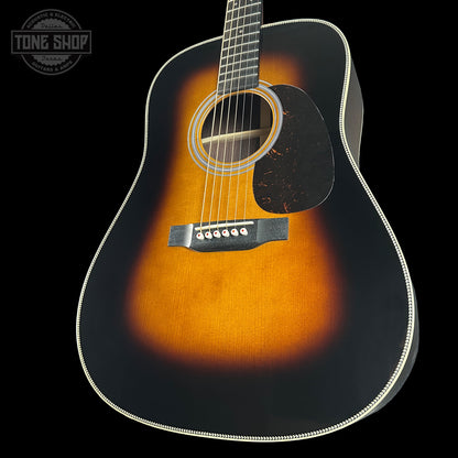 Front angle of Martin Custom Shop Shop Dread Adirondack/WEIR 1935 Sunburst.