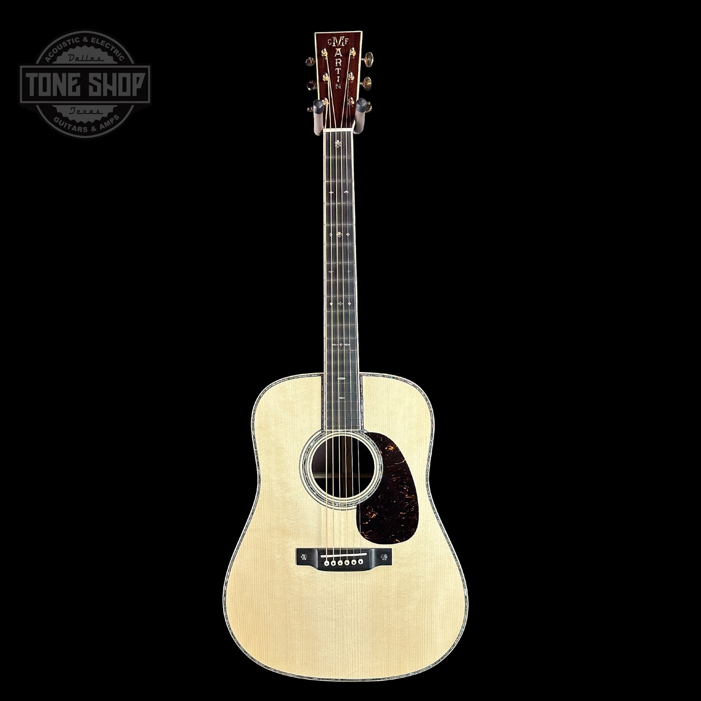 Full front of Martin Custom Shop D-42 Adirondack/Madagascar Rosewood.