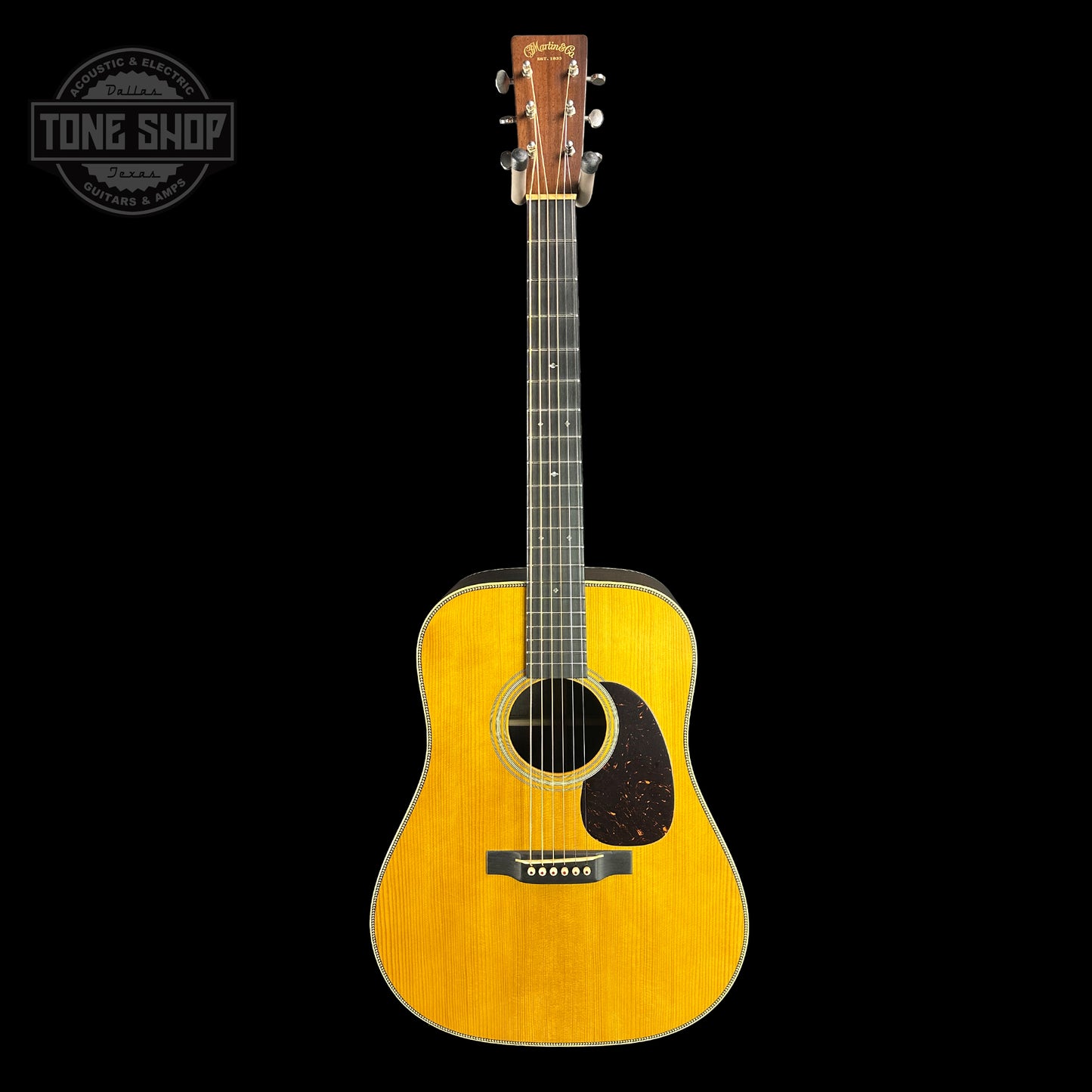 Full front of Martin Custom Shop 37 D-28 Authentic Brazilian Rosewood Stage 1 Aging.