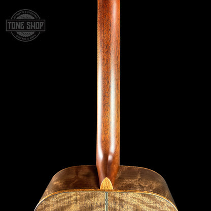 Back of neck of Martin Custom Shop 28 Style OM Italian Alpine Spruce/Exceptionally Figured Black Walnut.