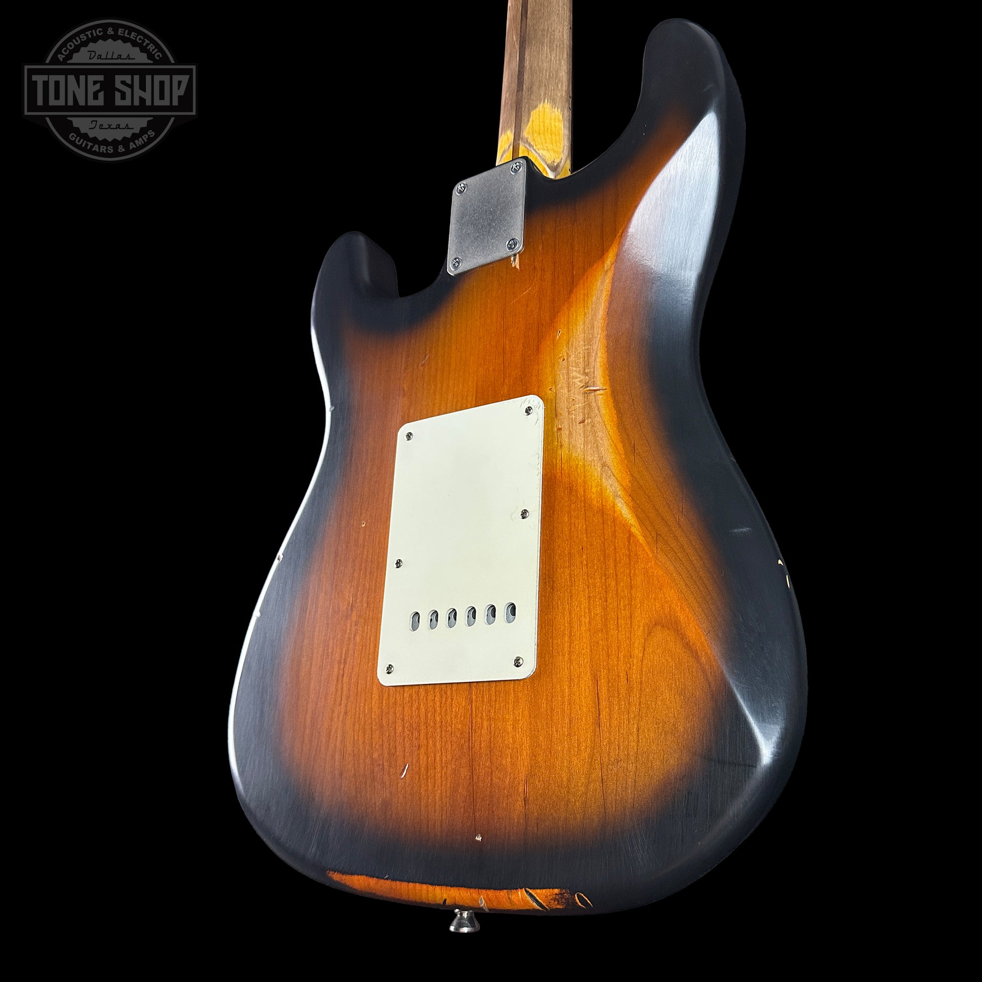 Back angle of Nash S-57 Alder/MP 2-Tone Sunburst Medium Aging.