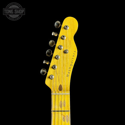 Headstock of Nash T-57 Mary Kaye Ash/Mp Light Aging.