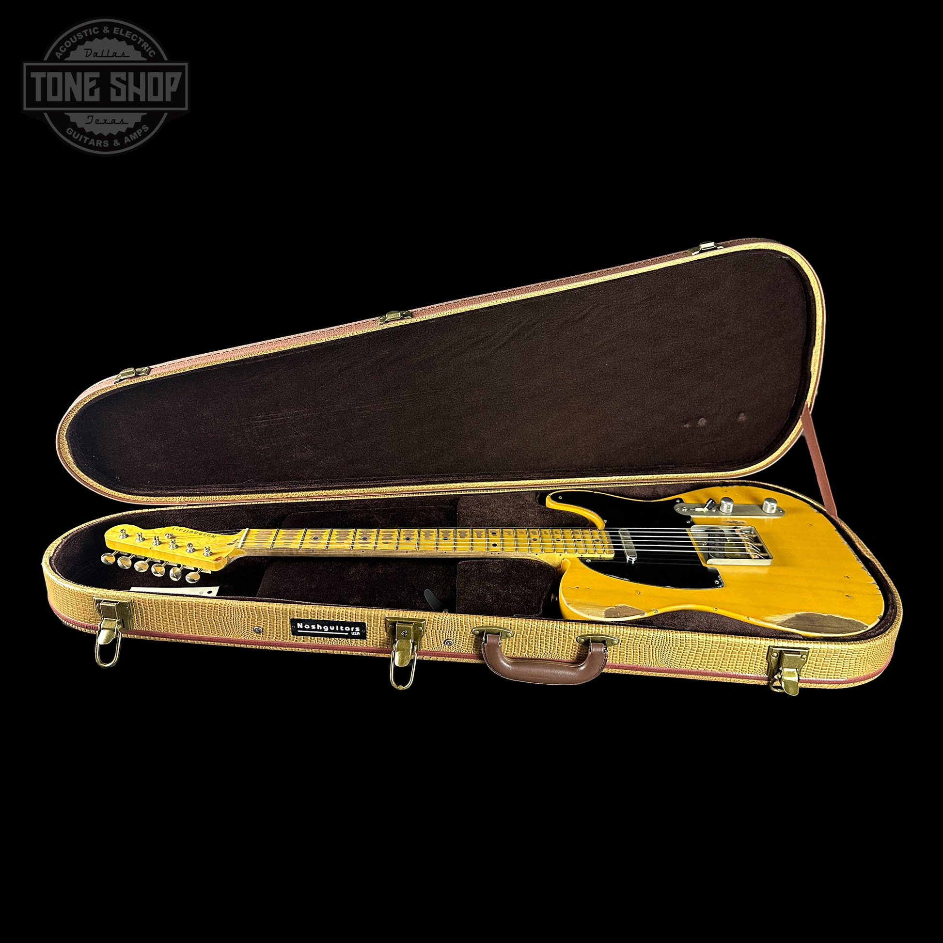 Nash T-52 Butterscotch Blonde Heavy Aging Boatneck in case.