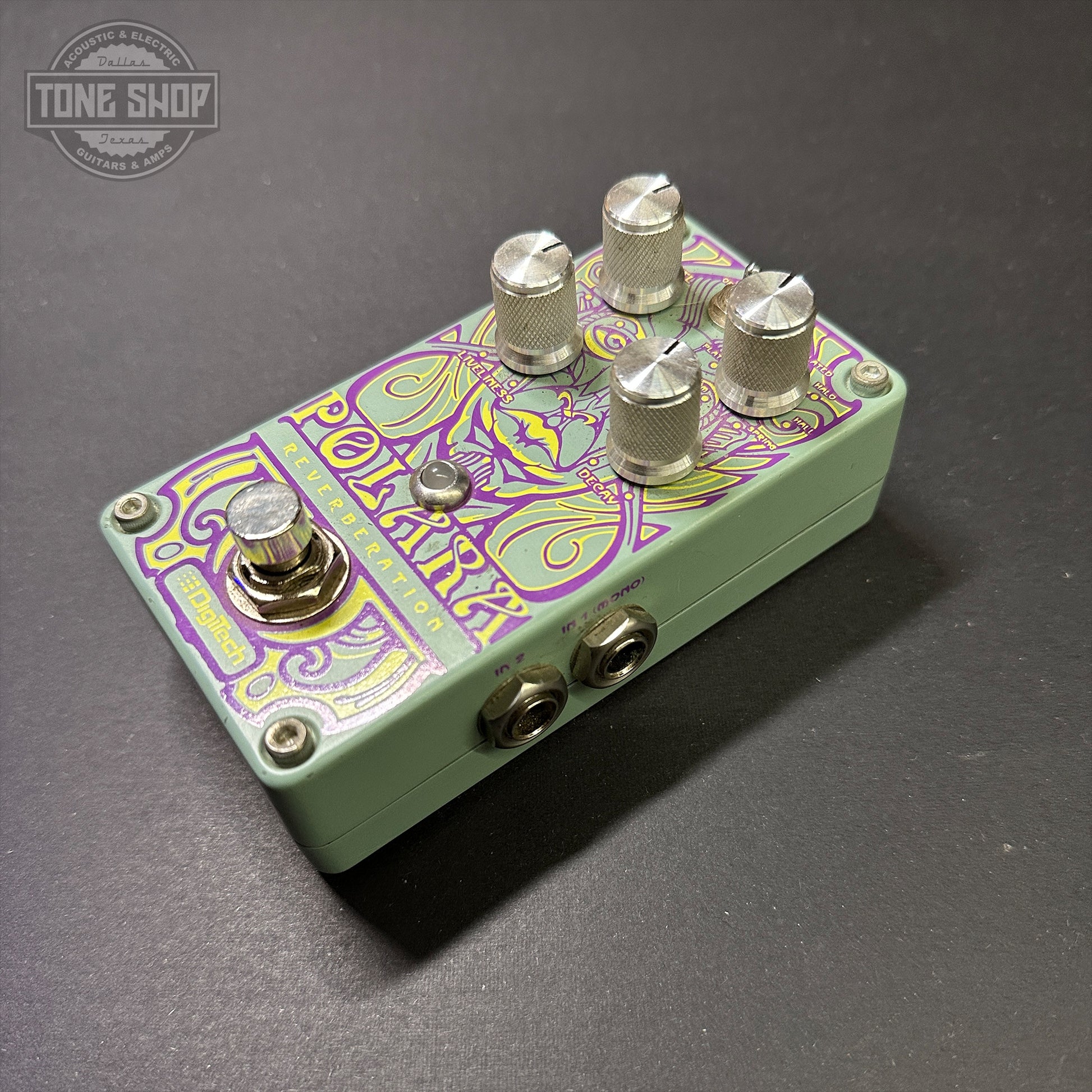 Top angle of Used Digitech Polara Reverb Pedal.