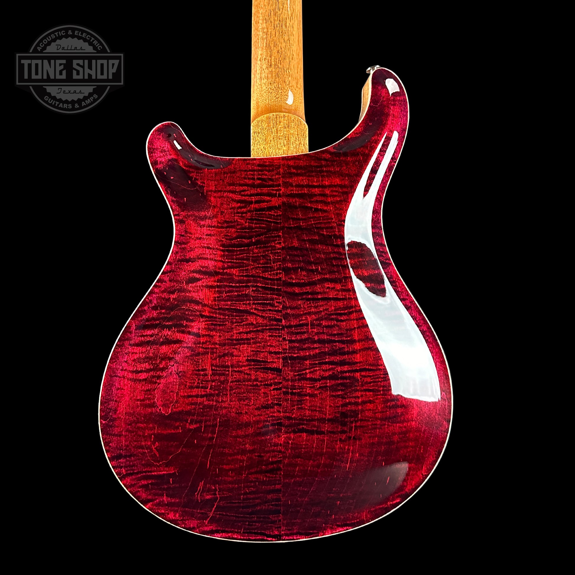 Back of PRS Hollowbody II Piezo 10-top Red Tiger.