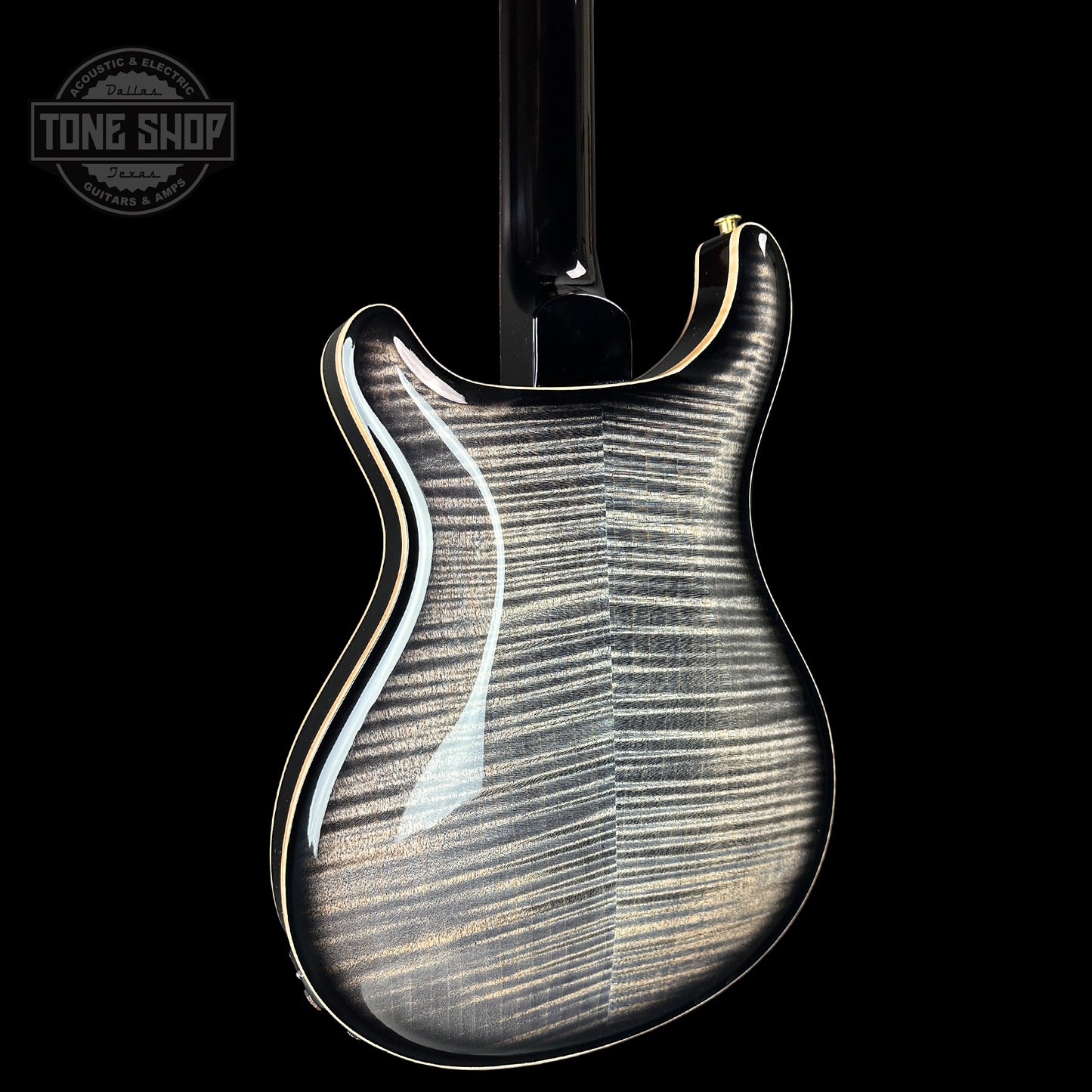 Back angle of PRS Hollowbody II Piezo 10-top Charocal.