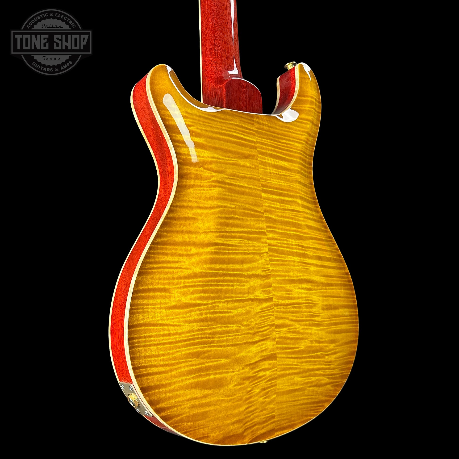 Back angle of PRS Paul Reed Smith McCarty 594 Hollowbody II 10 Top McCarty Sunburst.