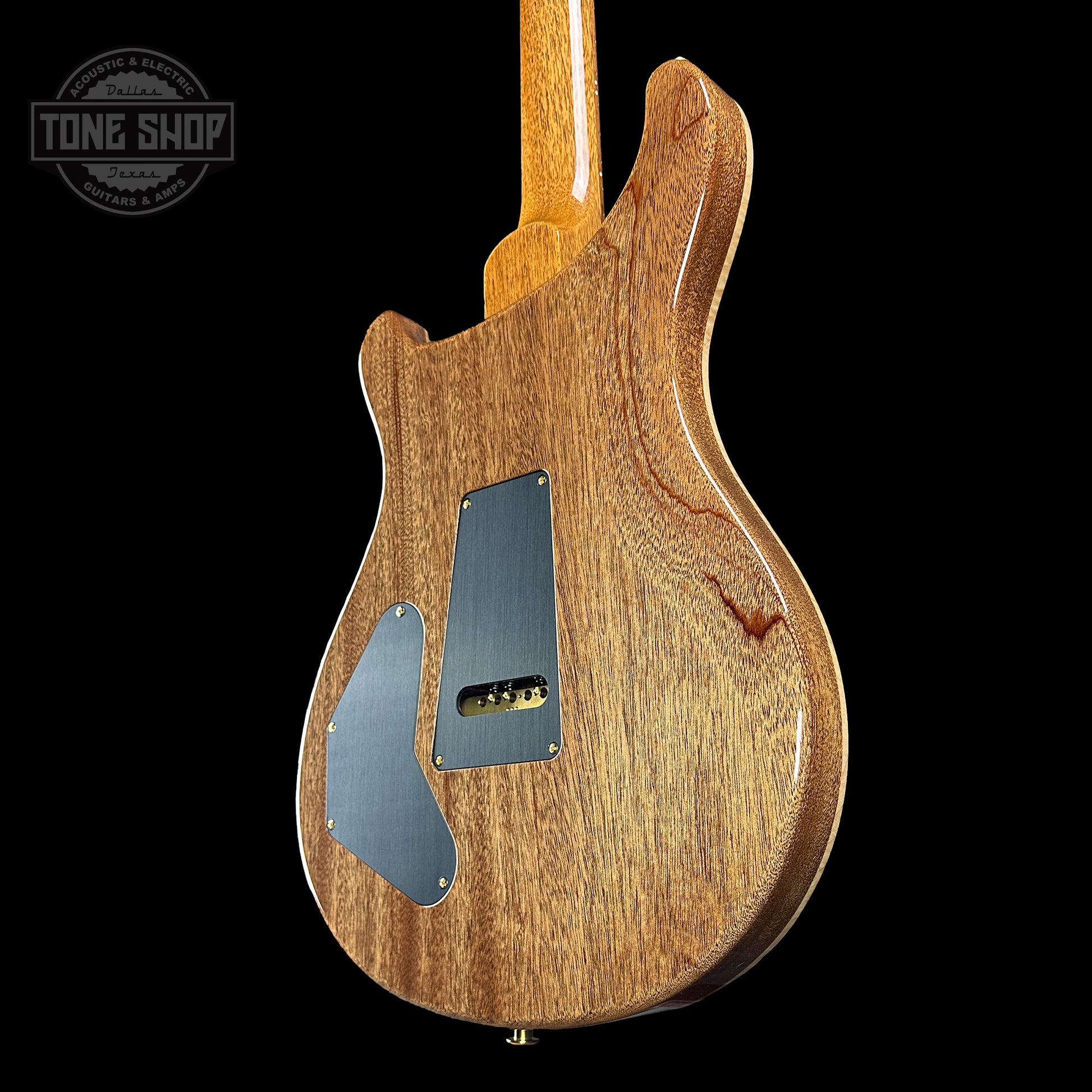 Back angle of PRS TSG Anniversary Wood Library Artist DGT Gold Storm Fade Brazilian Rosewood.