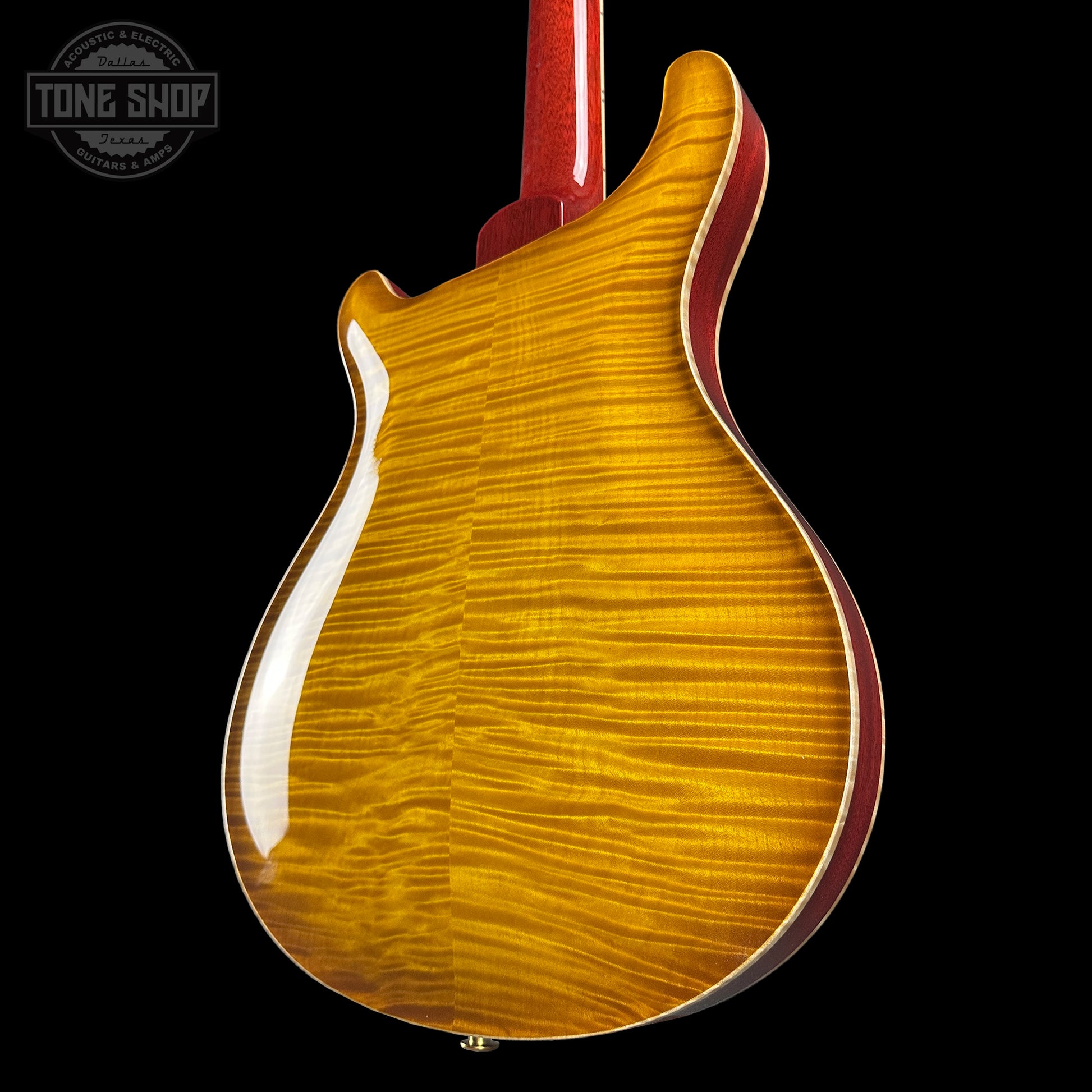 Back angle of PRS Paul Reed Smith McCarty 594 Hollowbody II 10 Top McCarty Sunburst.