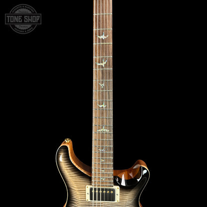 Fretboard of PRS TSG Anniversary Wood Library Artist DGT Frostbite Smokeburst Brazilian Rosewood.