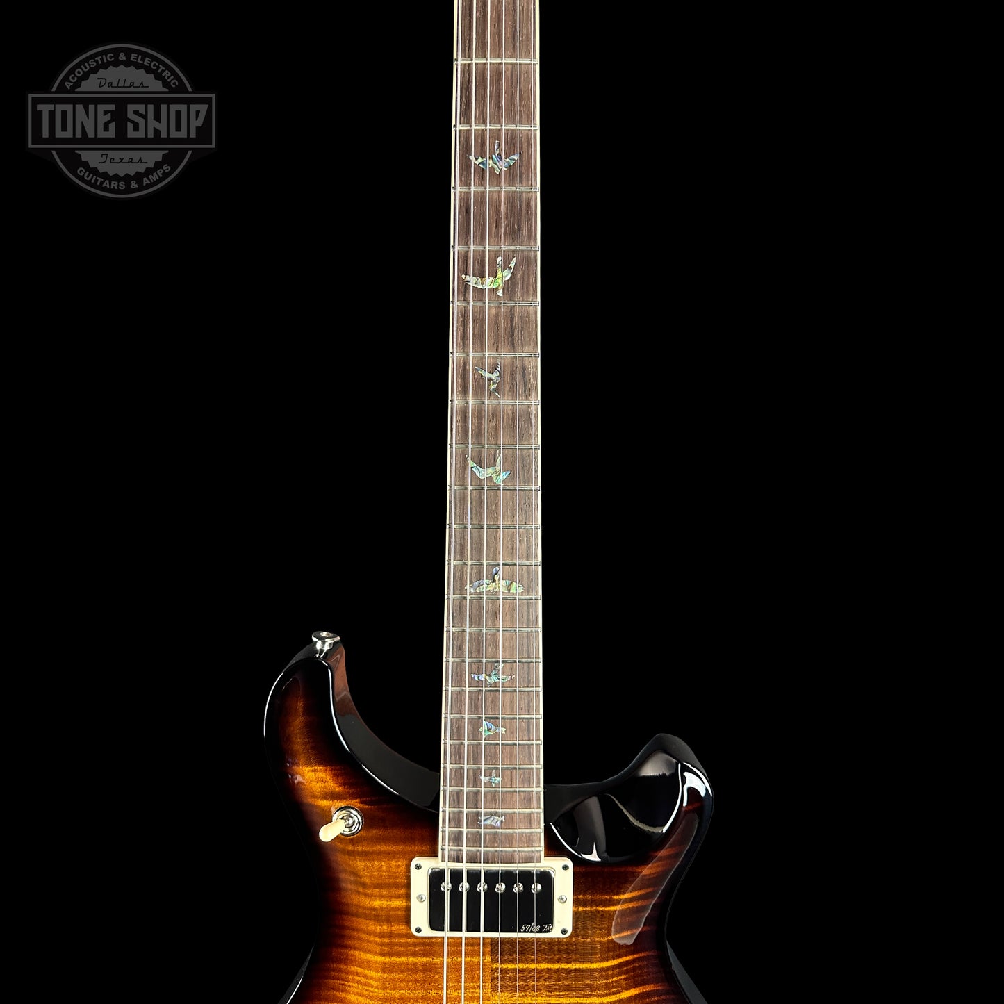 Fretboard of PRS Wood Library McCarty 594 Black Gold Sunburst 10-top Brazilian FB.