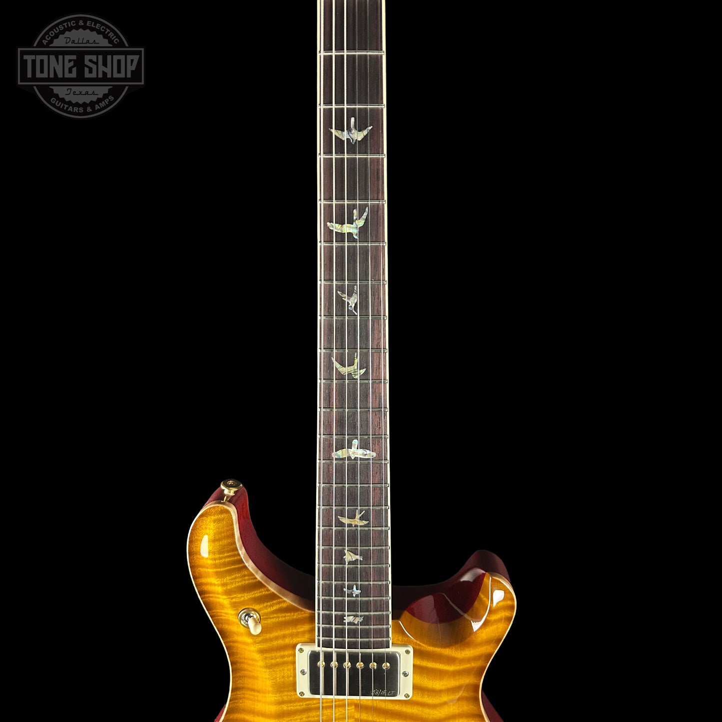 Fretboard of PRS Paul Reed Smith McCarty 594 McCarty Sunburst 10 Top Birds.