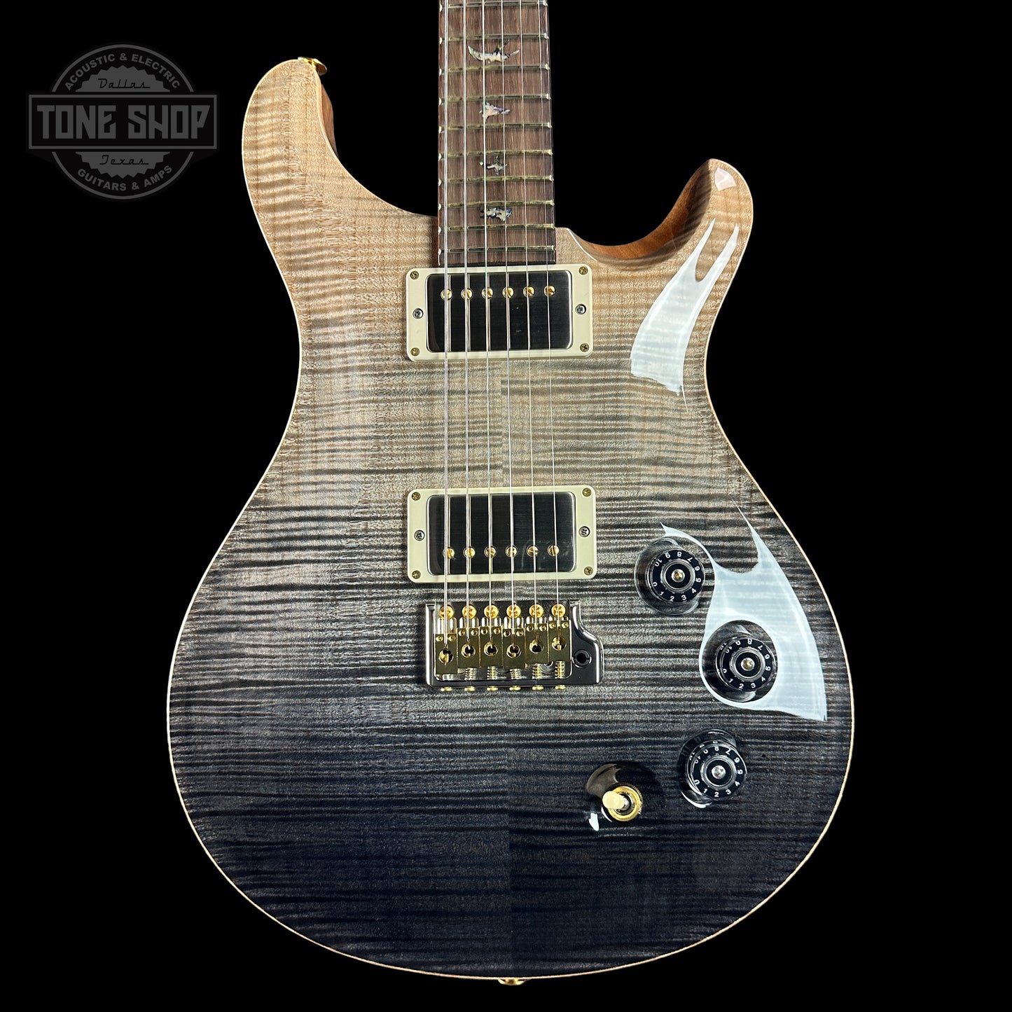 Front of PRS TSG Anniversary Wood Library Artist DGT Frostbite Brazilian Rosewood.