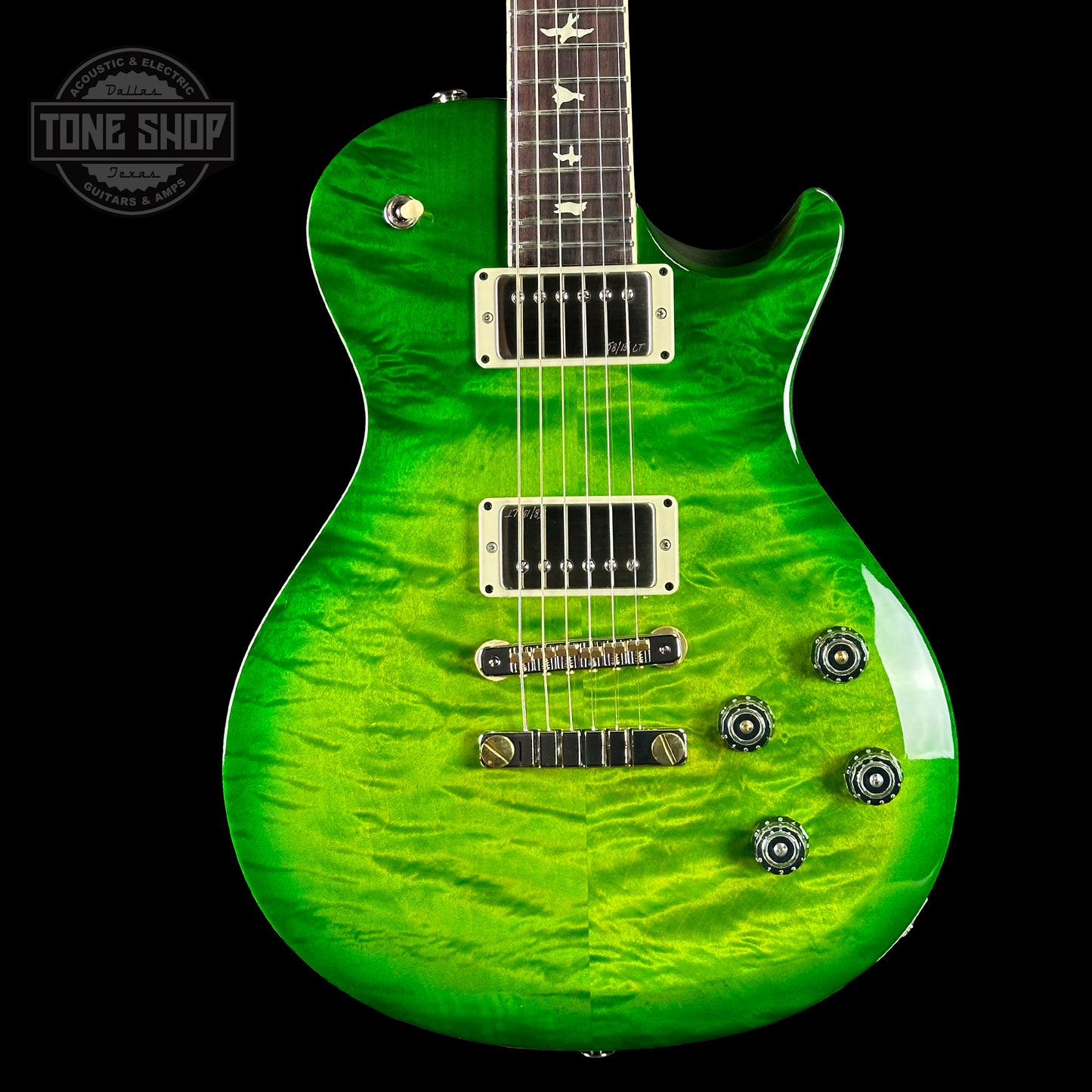 Front of PRS S2 McCarty 594 Singlecut 2024 Spec TSG Quilt Top Eriza Verde.