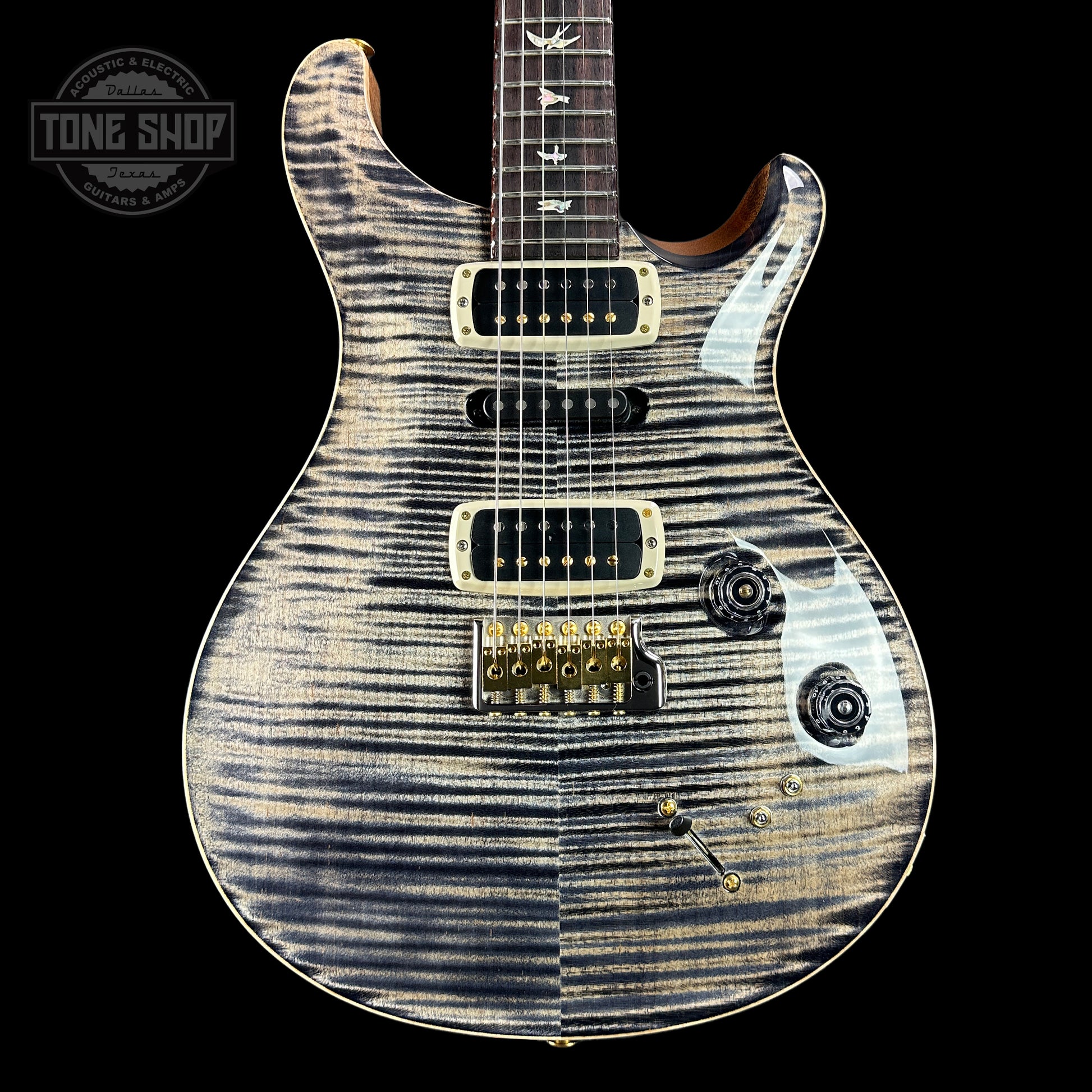 Front of PRS Modern Eagle V 10 Top Charcoal.