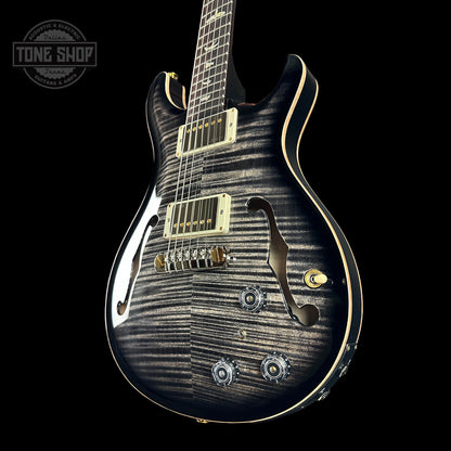 Front angle of PRS Hollowbody II Piezo 10-top Charocal.