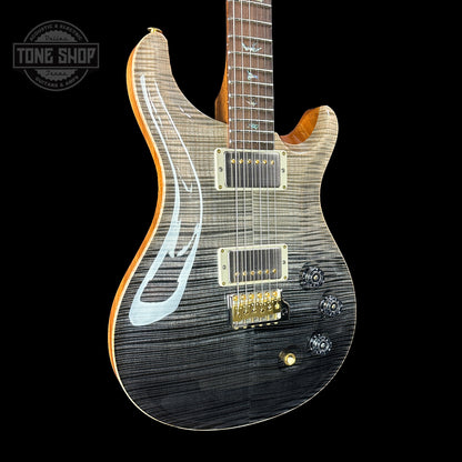 Front angle of PRS TSG Anniversary Wood Library Artist DGT Frostbite Brazilian Rosewood.