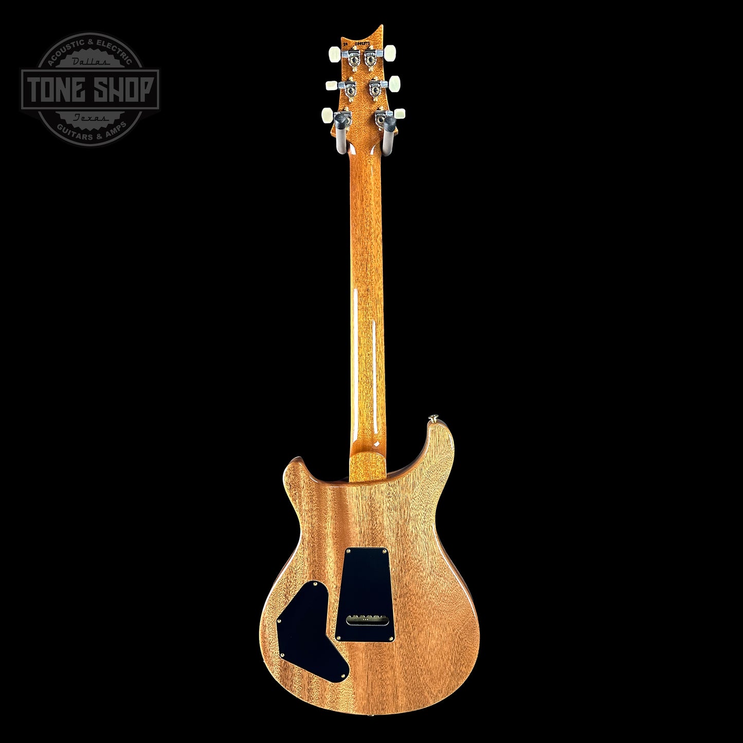 Full back of PRS TSG Anniversary Wood Library Artist DGT Gold Storm Fade Brazilian Rosewood.