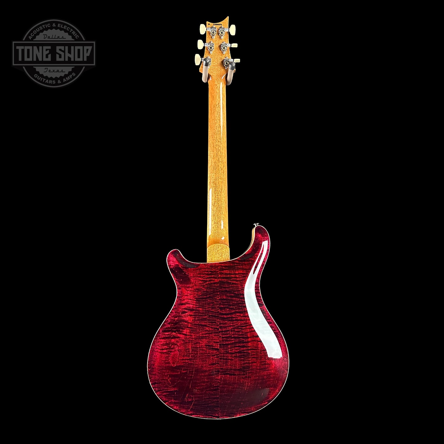 Full back of PRS Hollowbody II Piezo 10-top Red Tiger.