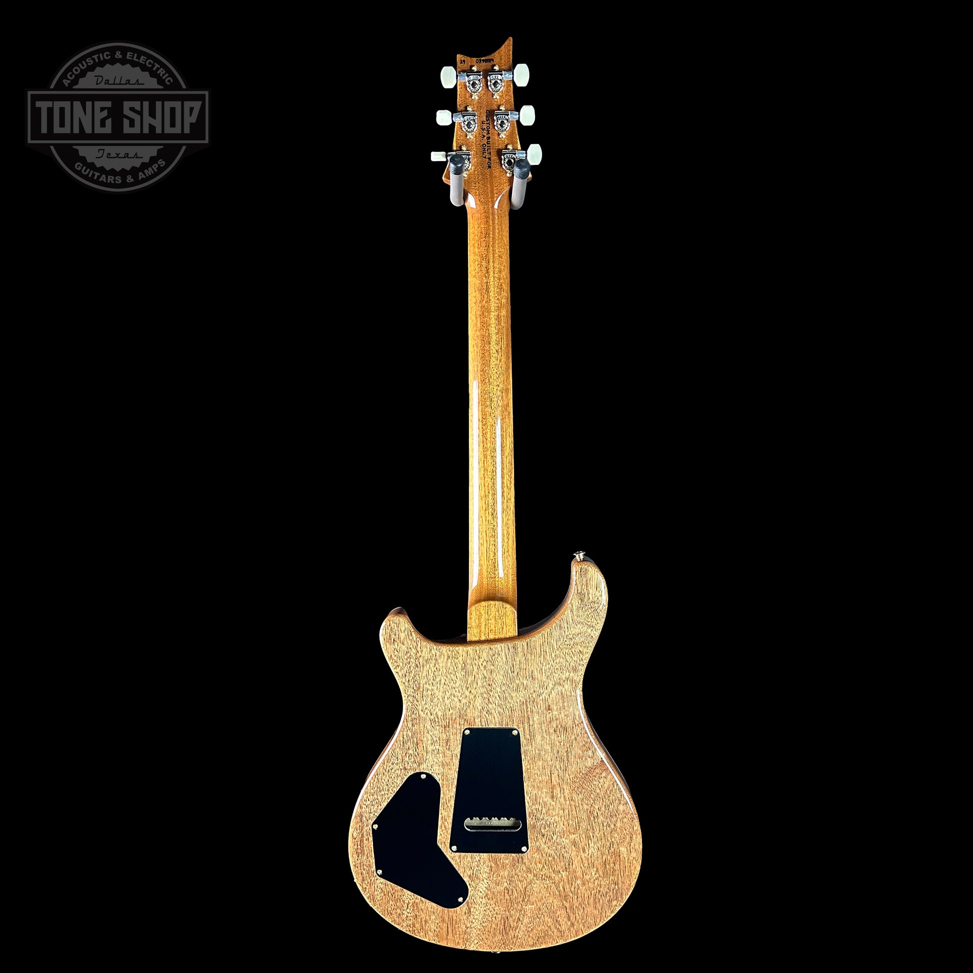 Full back of PRS TSG Anniversary Wood Library Artist DGT Gold Storm Fade Brazilian Rosewood.