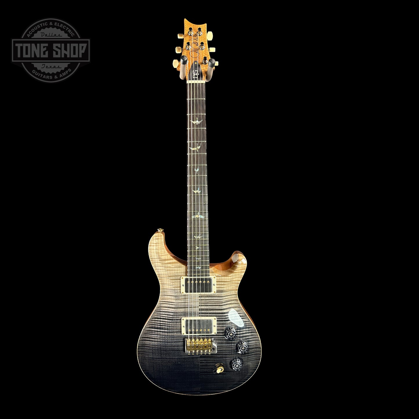 Full front of PRS TSG Anniversary Wood Library Artist DGT Frostbite Brazilian Rosewood.