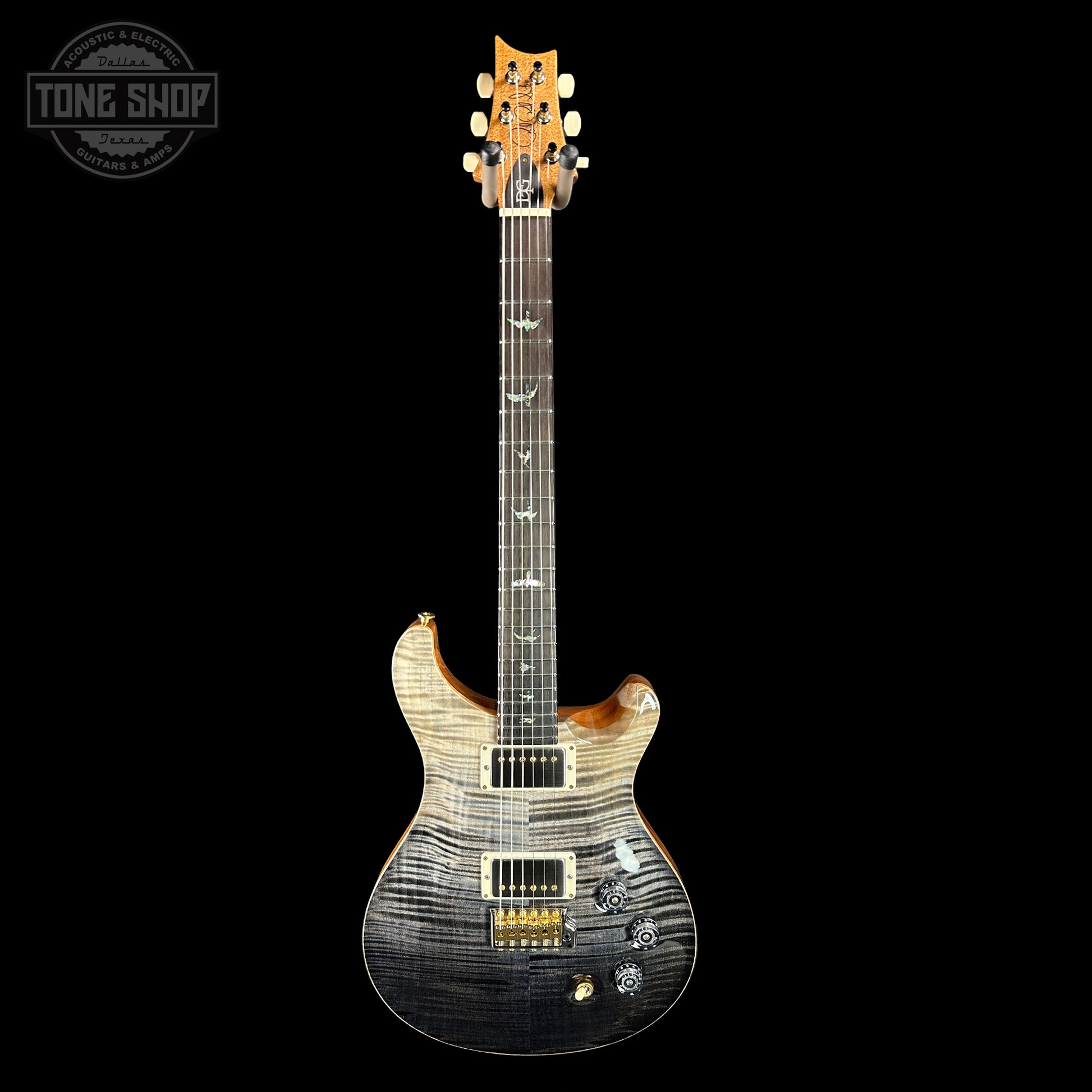 Full front of PRS TSG Anniversary Wood Library Artist DGT Frostbite Brazilian Rosewood.