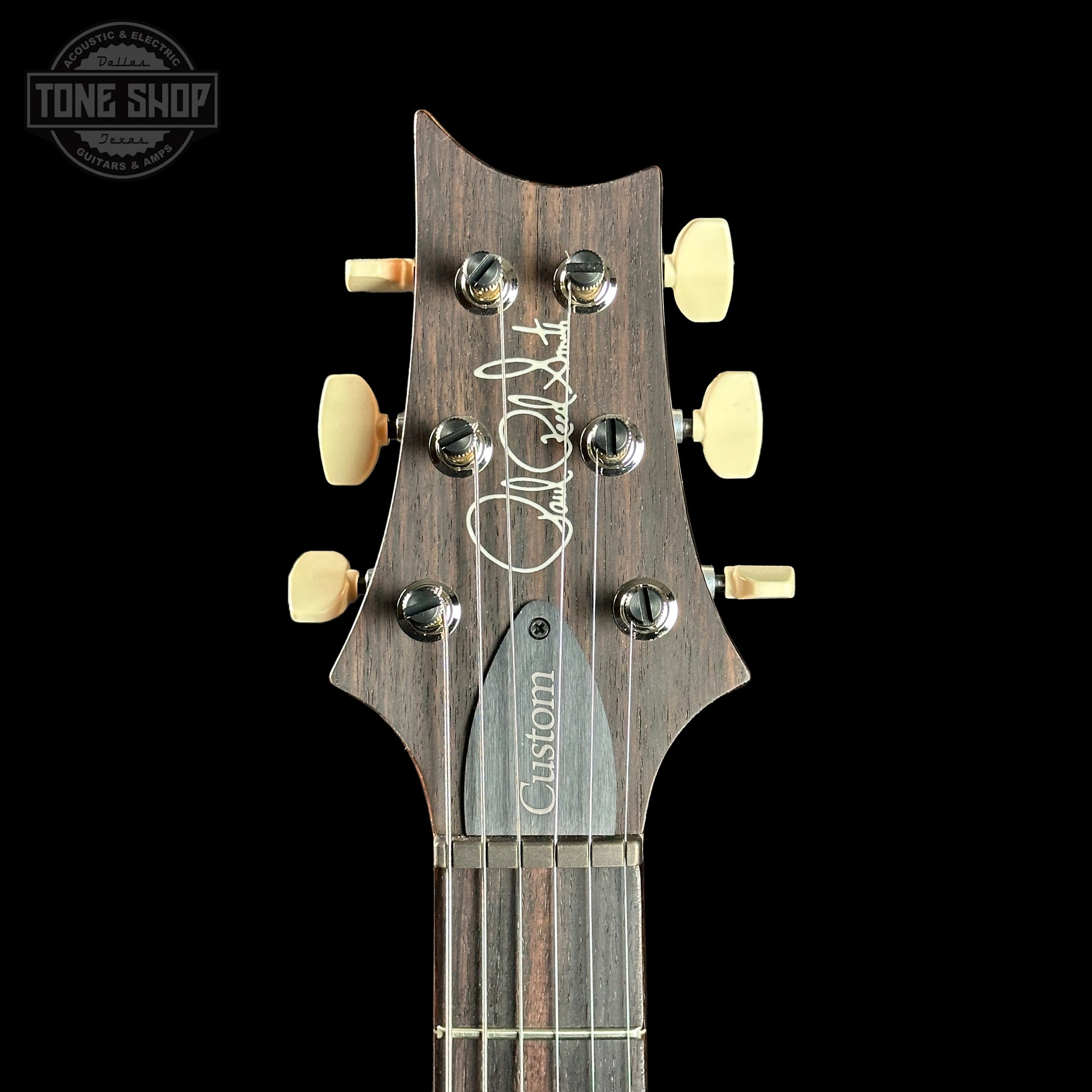 Headstock of PRS Paul Reed Smith Custom 24 Blacktop.