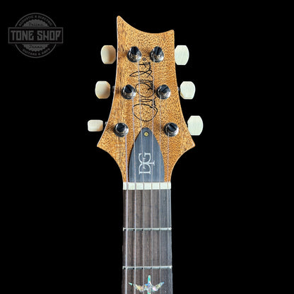 Headstock of PRS TSG Anniversary Wood Library Artist DGT Frostbite Brazilian Rosewood.