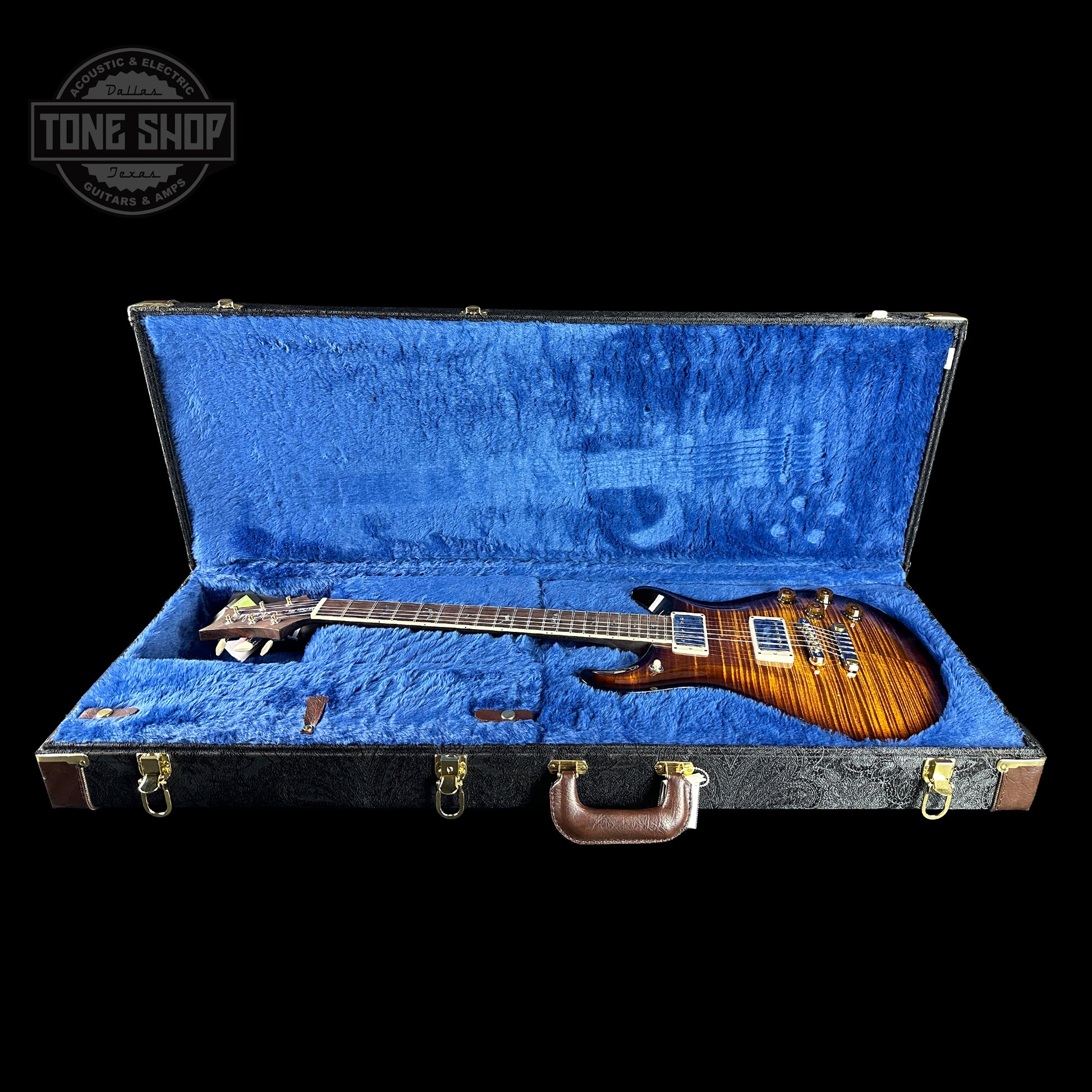 PRS Wood Library McCarty 594 Black Gold Sunburst 10-top Brazilian FB in case.