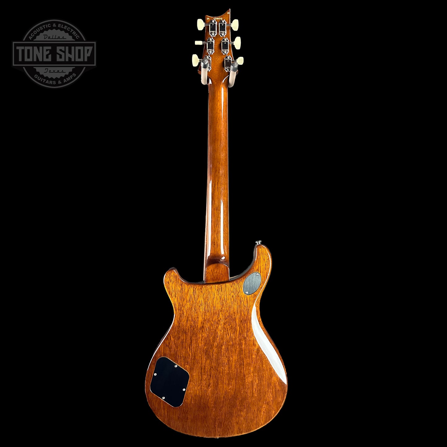 Full back of PRS Wood Library McCarty 594 10-top Quilt Livingston Lemondrop.