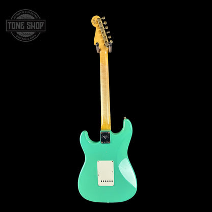 Full back of Fender Custom Shop Time Machine '59 Strat Rw Journeyman Relic Super Faded Aged Sea Foam Green.