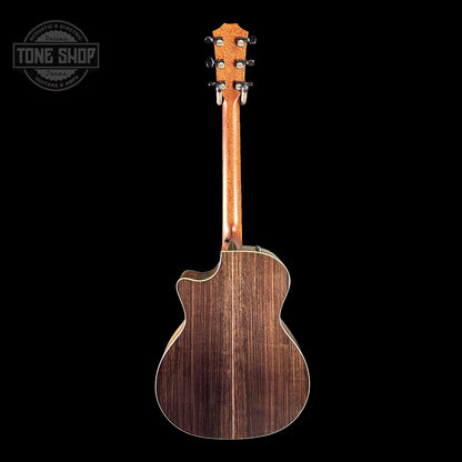 Full back of Taylor 814ce ADI Top Tobacco Sunburst Radius Armrest V-Class Bracing.