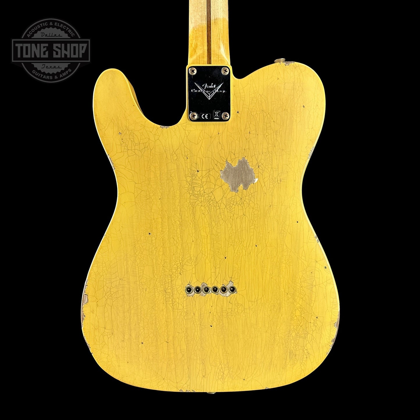 Back of Fender Custom Shop Time Machine '54 Tele Relic Faded Aged Nocaster Blonde.