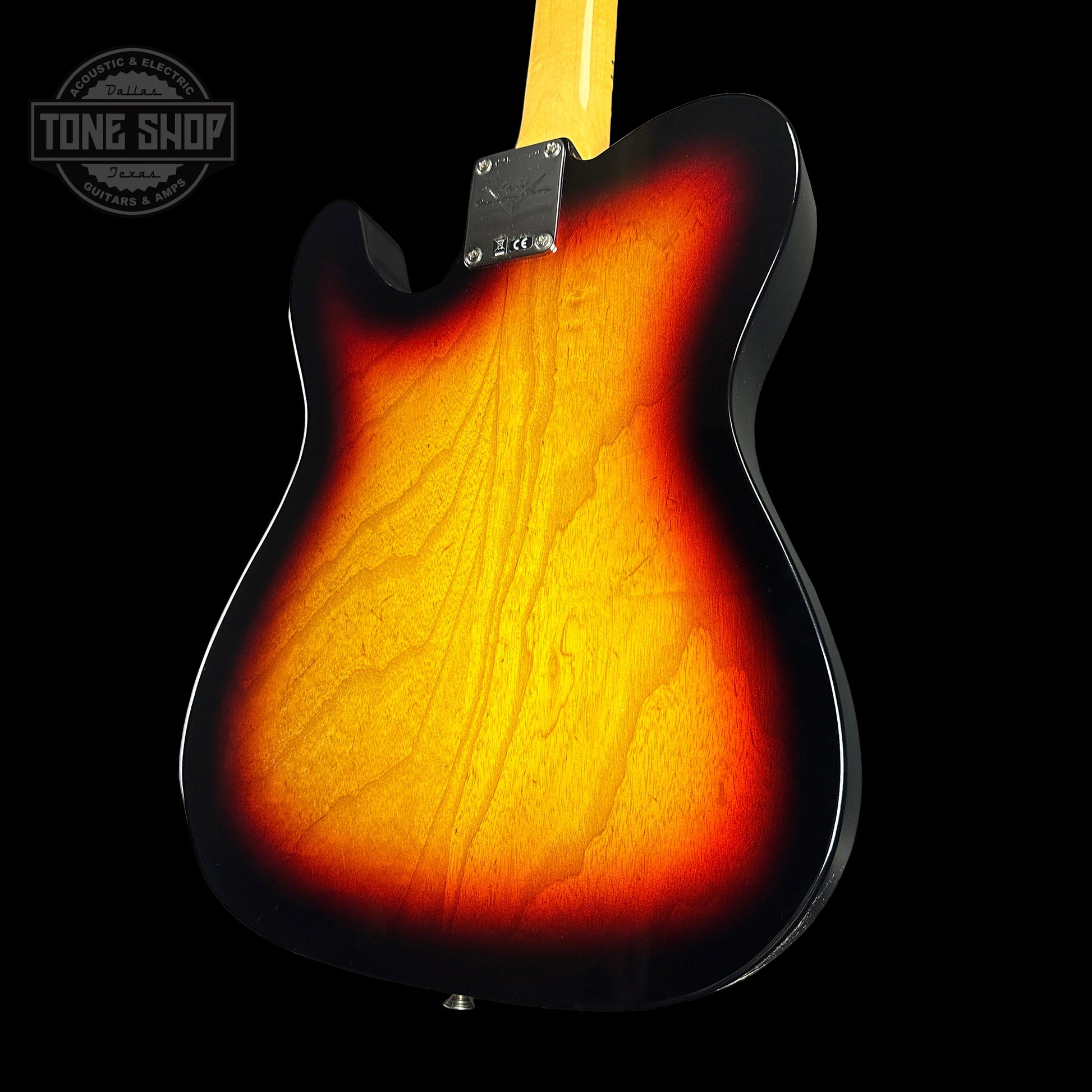 Back angle of Fender Custom Shop Time Machine '67 Tele Dlx Closet Classic 3 Color Sunburst.