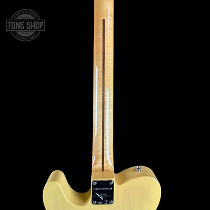 Back of neck of Fender Custom Shop Limited Edition 53 Tele Time Capsule Faded Nocaster Blonde.