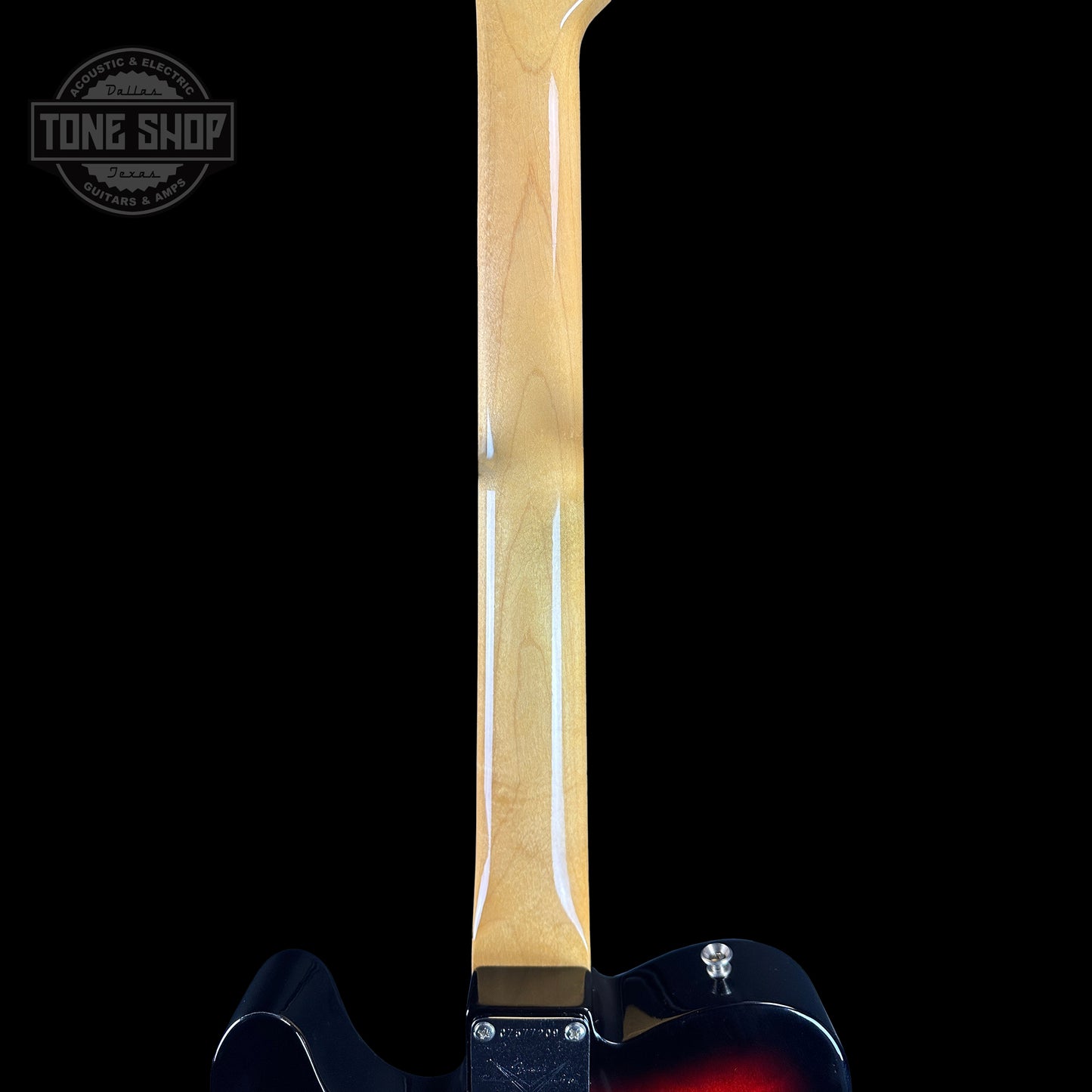 Back of neck of Fender Custom Shop Time Machine '67 Tele Dlx Closet Classic 3 Color Sunburst.