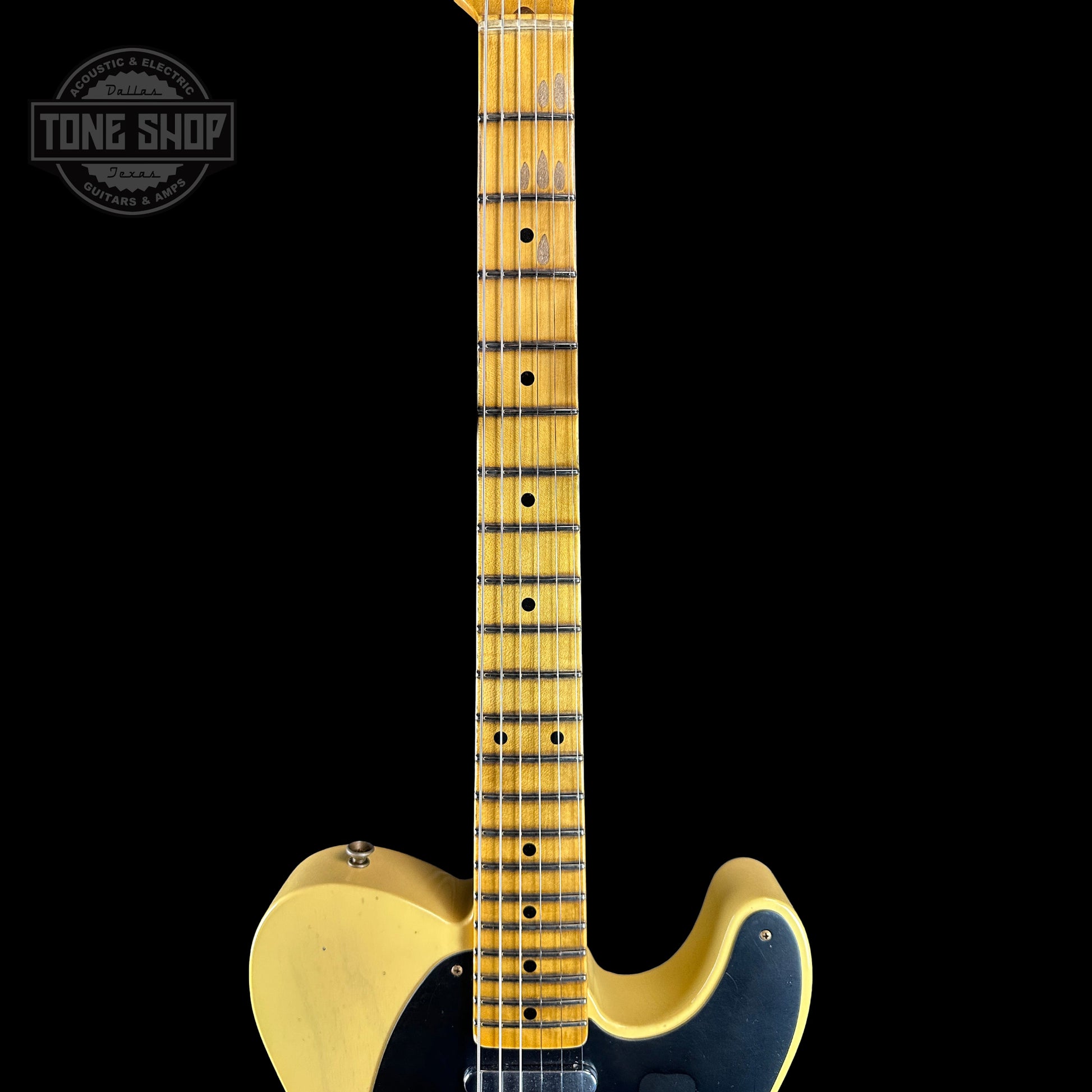 Fretboard of Fender Custom Shop Time Machine '54 Tele Journeyman Relic Faded Aged Nocaster Blonde.