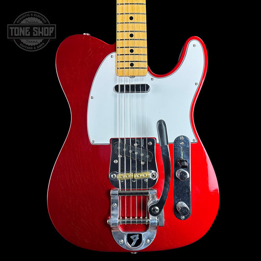 Front of Fender Custom Shop Time Machine '67 Tele Dlx Closet Classic Candy Apple Red.