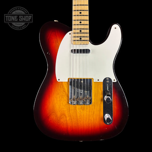 Front of Fender Custom Shop Time Machine '59 Tele Journeyman Relic Chocolate 3 Color Sunburst.