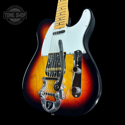 Front angle of Fender Custom Shop Time Machine '67 Tele Dlx Closet Classic 3 Color Sunburst.