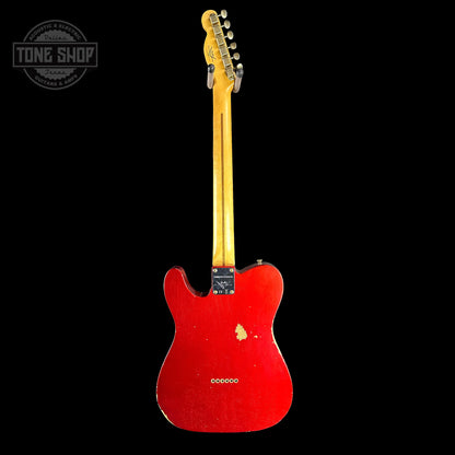 Full back of Fender Custom Shop Limited Edition Red Hot Esquire Relic Super Faded Aged Candy Apple Red.