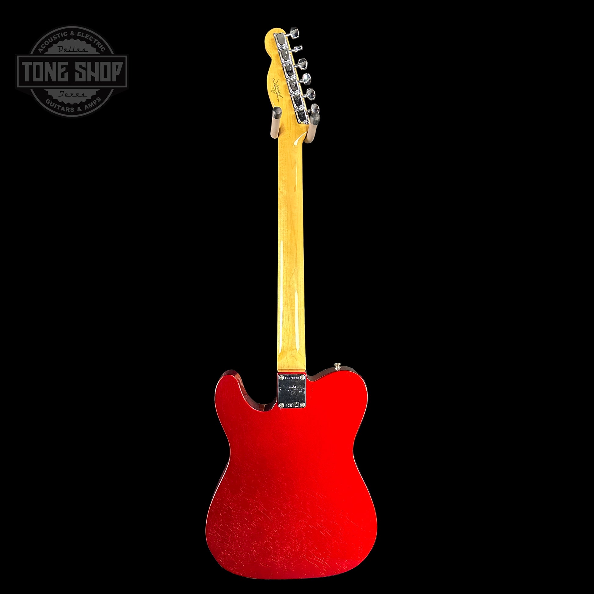 Full back of Fender Custom Shop Time Machine '67 Tele Dlx Closet Classic Candy Apple Red.