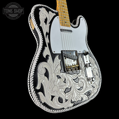 Front angle of Fender Custom Shop Limited Edition Masterbuilt Waylon Jennings Telecaster Relic.