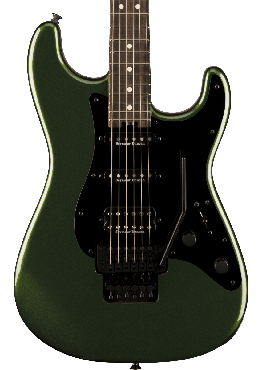 Front of Charvel Pro-Mod So-Cal Style 1 HSS FR Lambo Green.