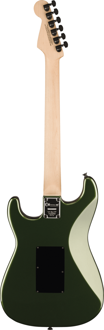 Back of Charvel Pro-Mod So-Cal Style 1 HSS FR Lambo Green.