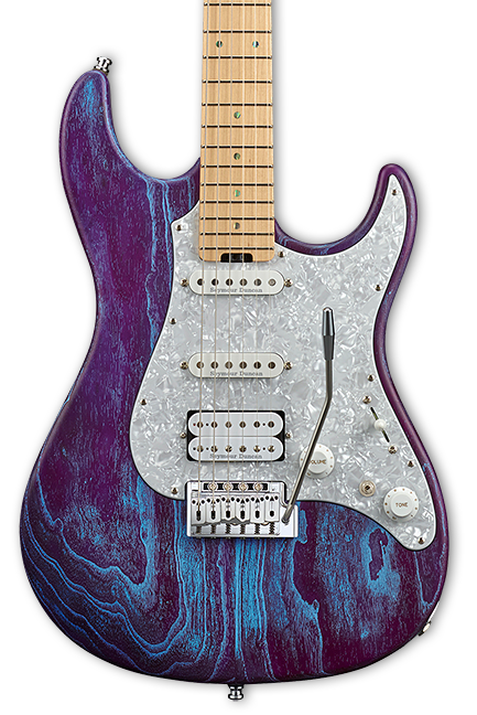 ESP Custom Shop SNAPPER AS/M Drift Wood Indigo Purple w/Blue Filler w/case