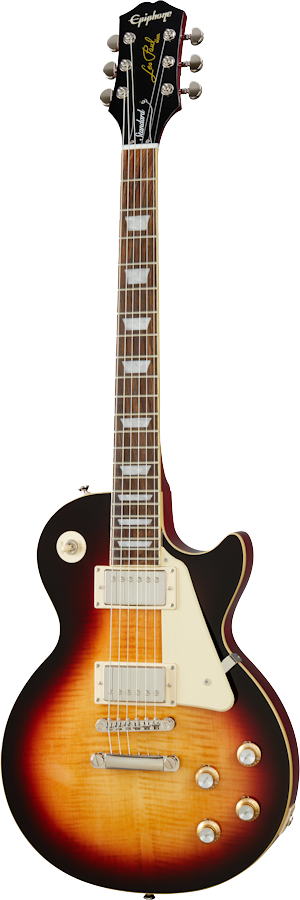 Full frontal of Epiphone Les Paul Standard '60s Bourbon Burst.